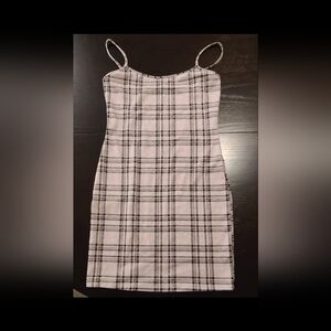 Popular21 Clueless 90s Style Pink Plaid Slip Dress, Medium